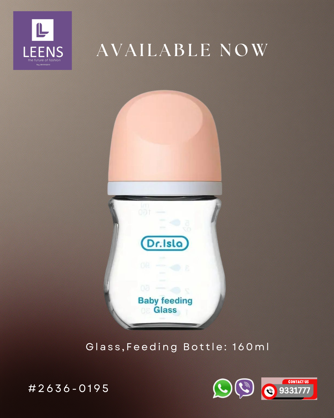 Glass, Feeding Bottle 160ml #2636