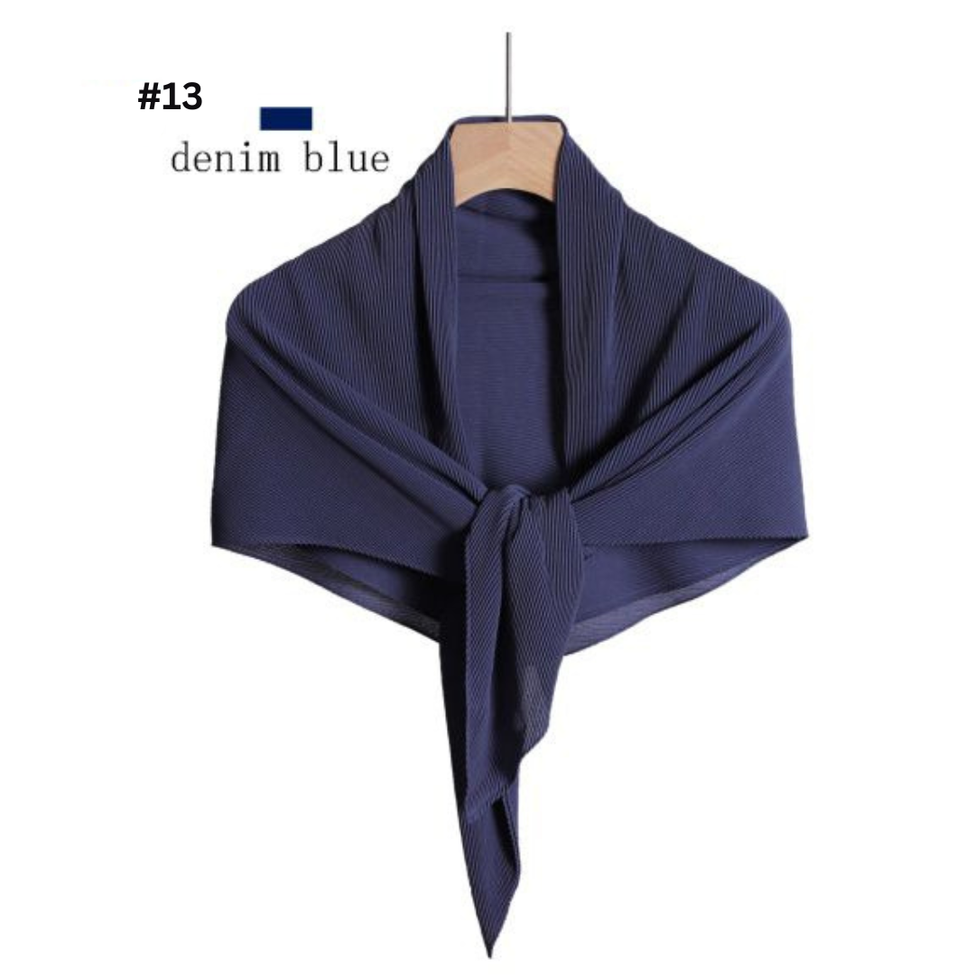 Pleated Plain Chiffon Scarf #1623