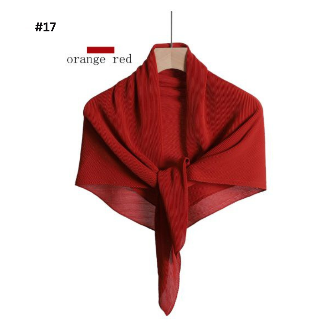 Pleated Plain Chiffon Scarf #1623