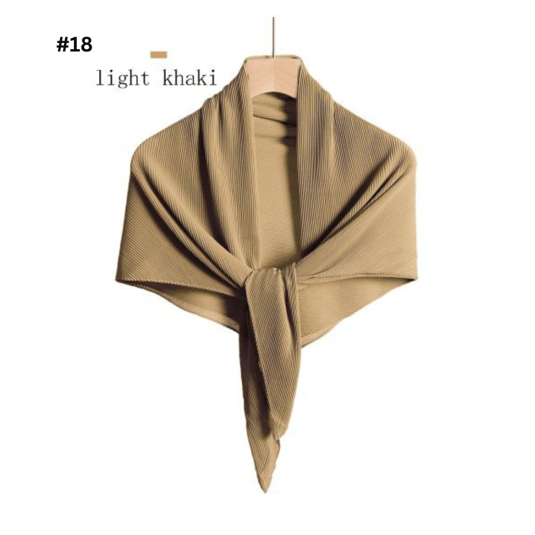 Pleated Plain Chiffon Scarf #1623