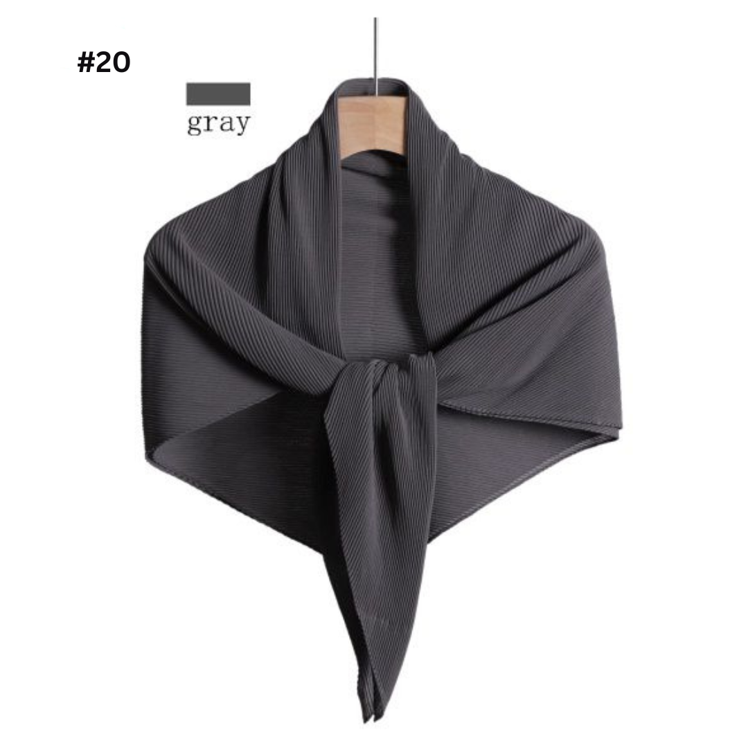 Pleated Plain Chiffon Scarf #1623