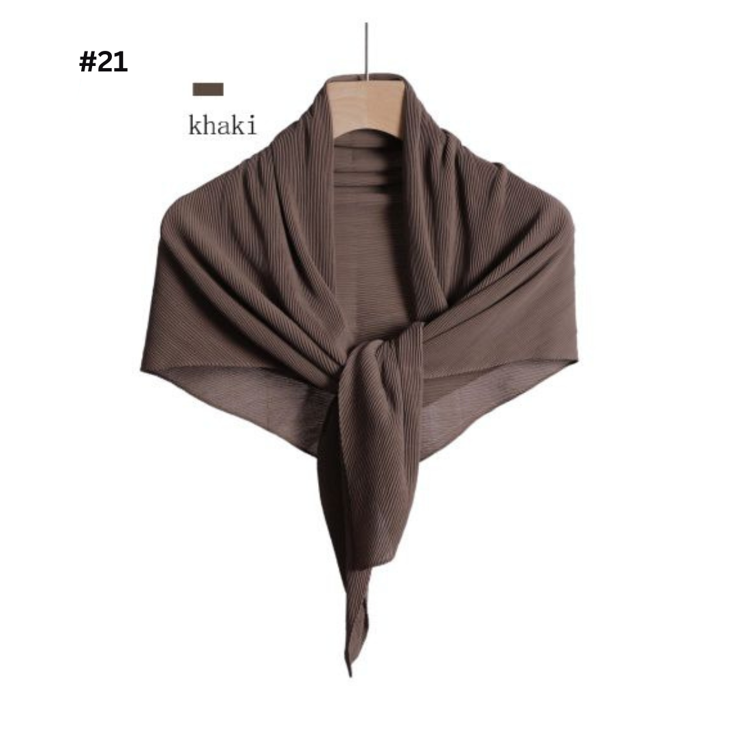 Pleated Plain Chiffon Scarf #1623