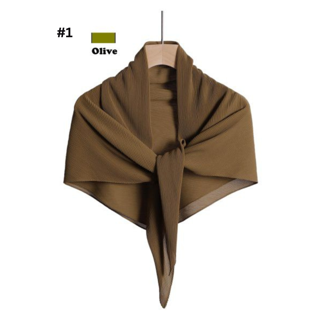 Pleated Plain Chiffon Scarf #1623