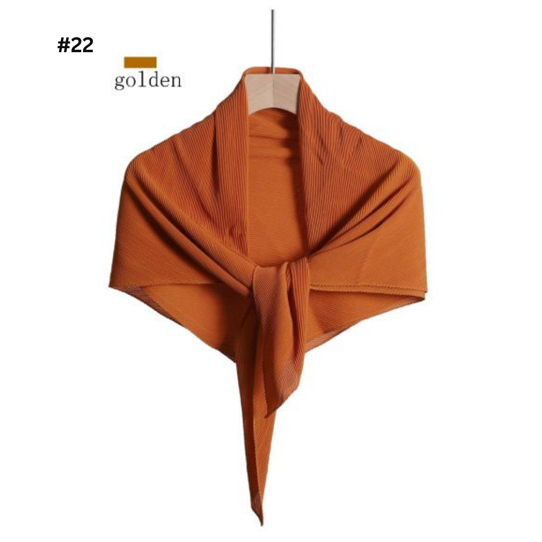 Pleated Plain Chiffon Scarf #1623