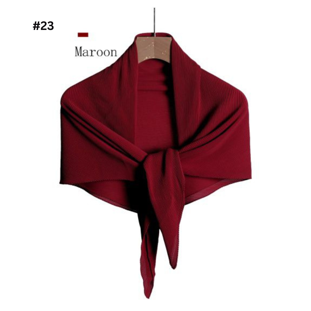 Pleated Plain Chiffon Scarf #1623