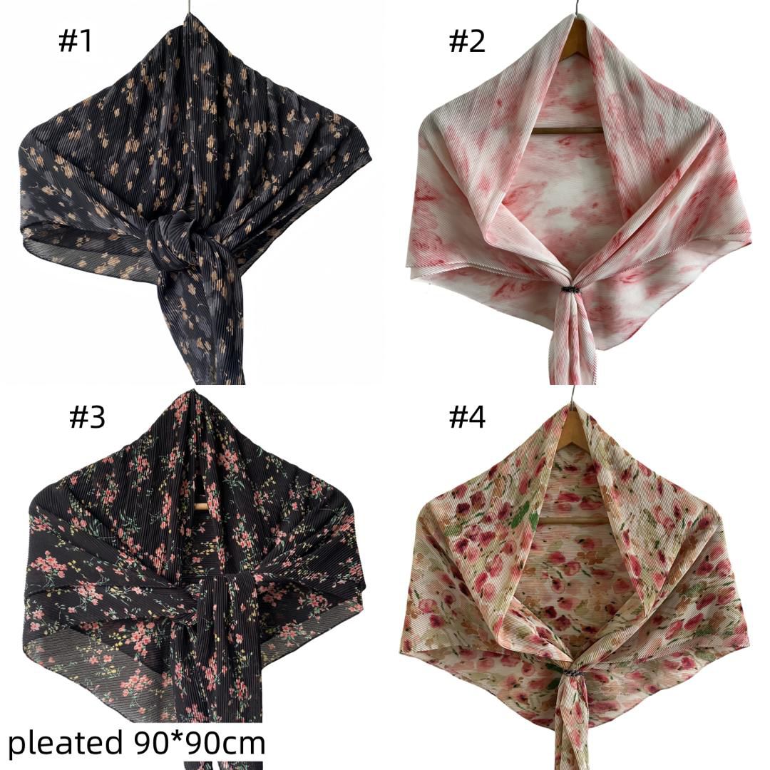 Scarf Pleated floral  #2286
