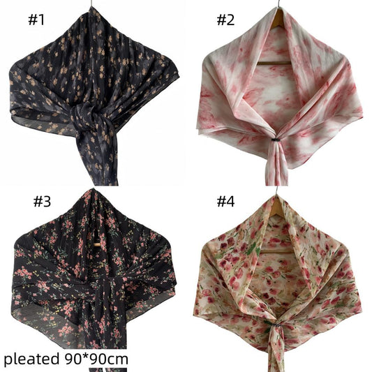 Scarf Pleated floral  #2286