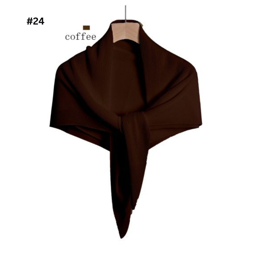Pleated Plain Chiffon Scarf #1623