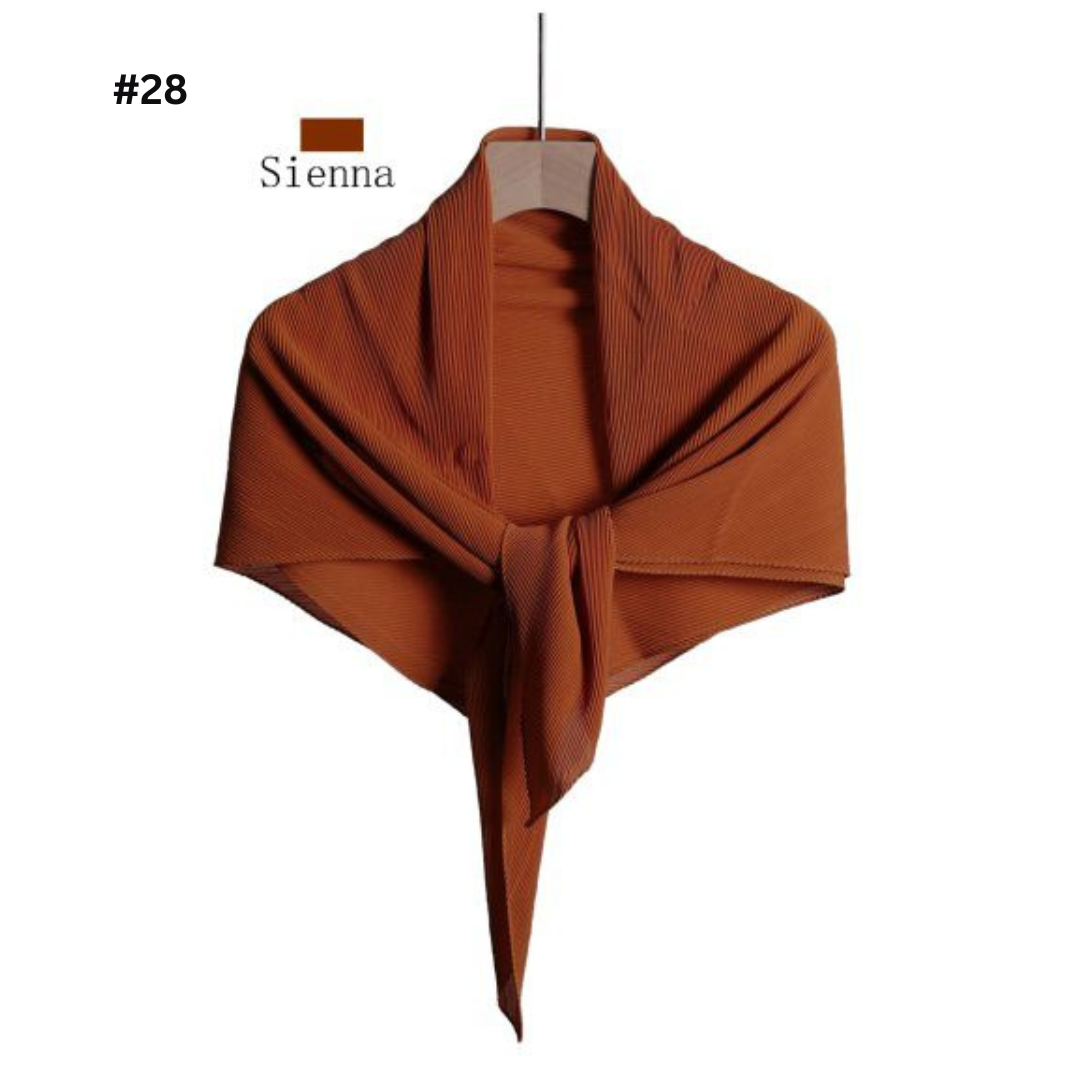 Pleated Plain Chiffon Scarf #1623