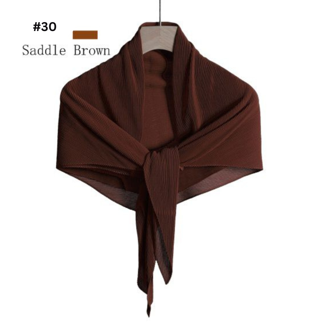 Pleated Plain Chiffon Scarf #1623
