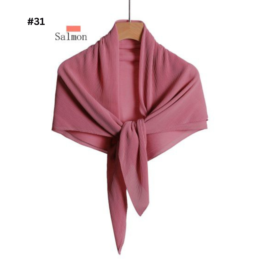 Pleated Plain Chiffon Scarf #1623