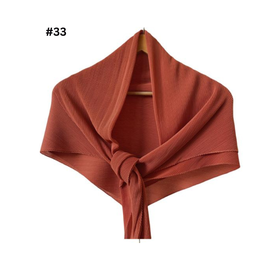 Pleated Plain Chiffon Scarf #1623