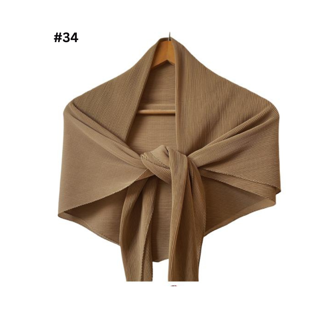 Pleated Plain Chiffon Scarf #1623