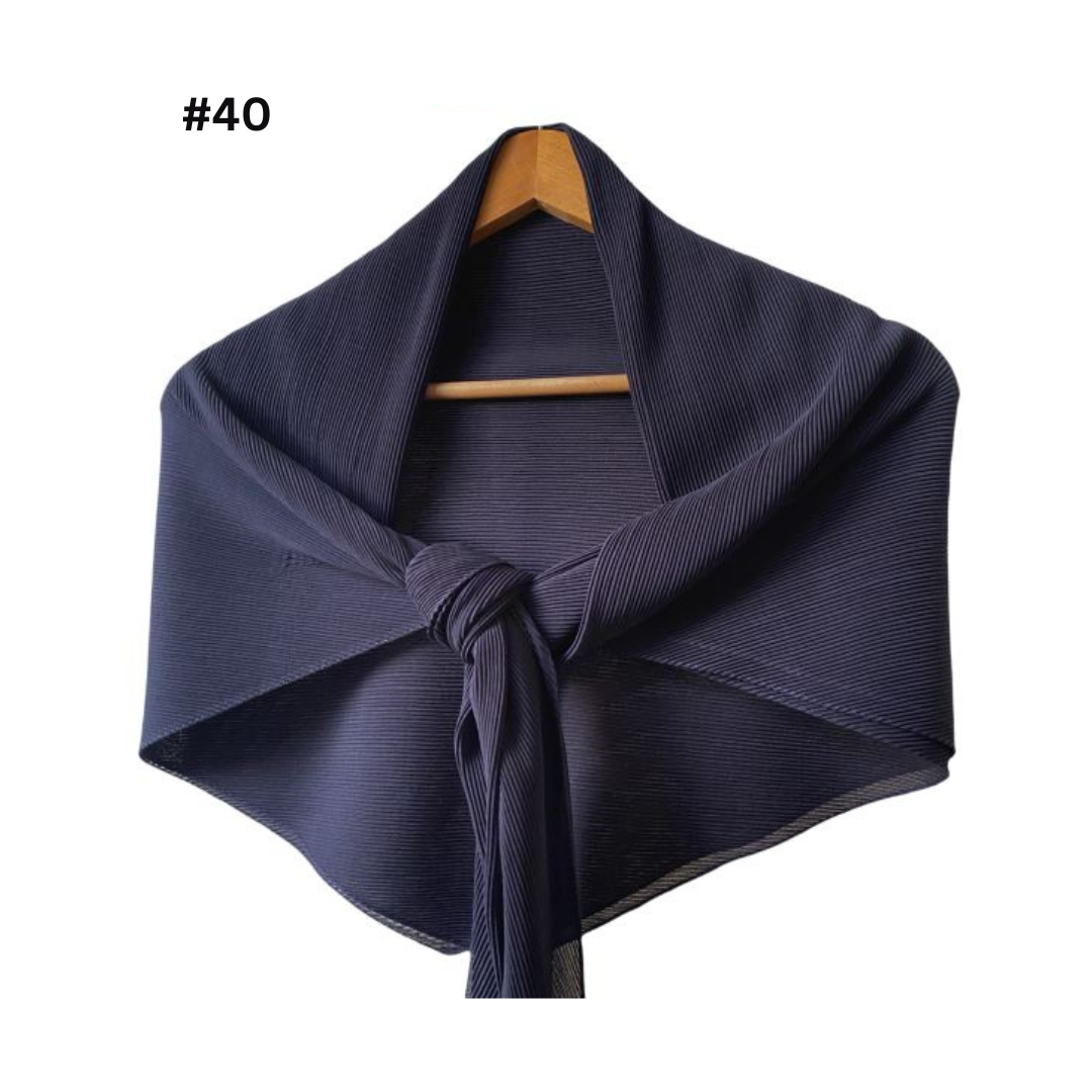 Pleated Plain Chiffon Scarf #1623