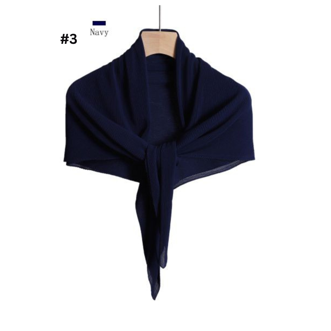 Pleated Plain Chiffon Scarf #1623