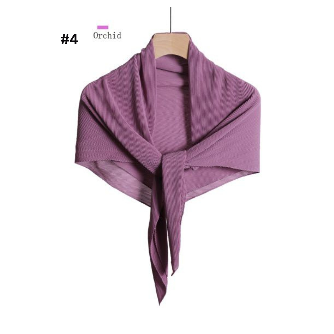 Pleated Plain Chiffon Scarf #1623