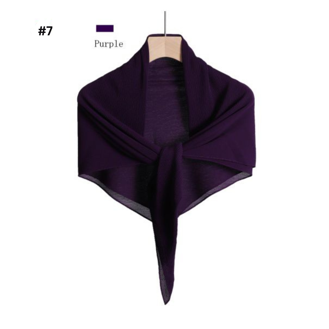 Pleated Plain Chiffon Scarf #1623