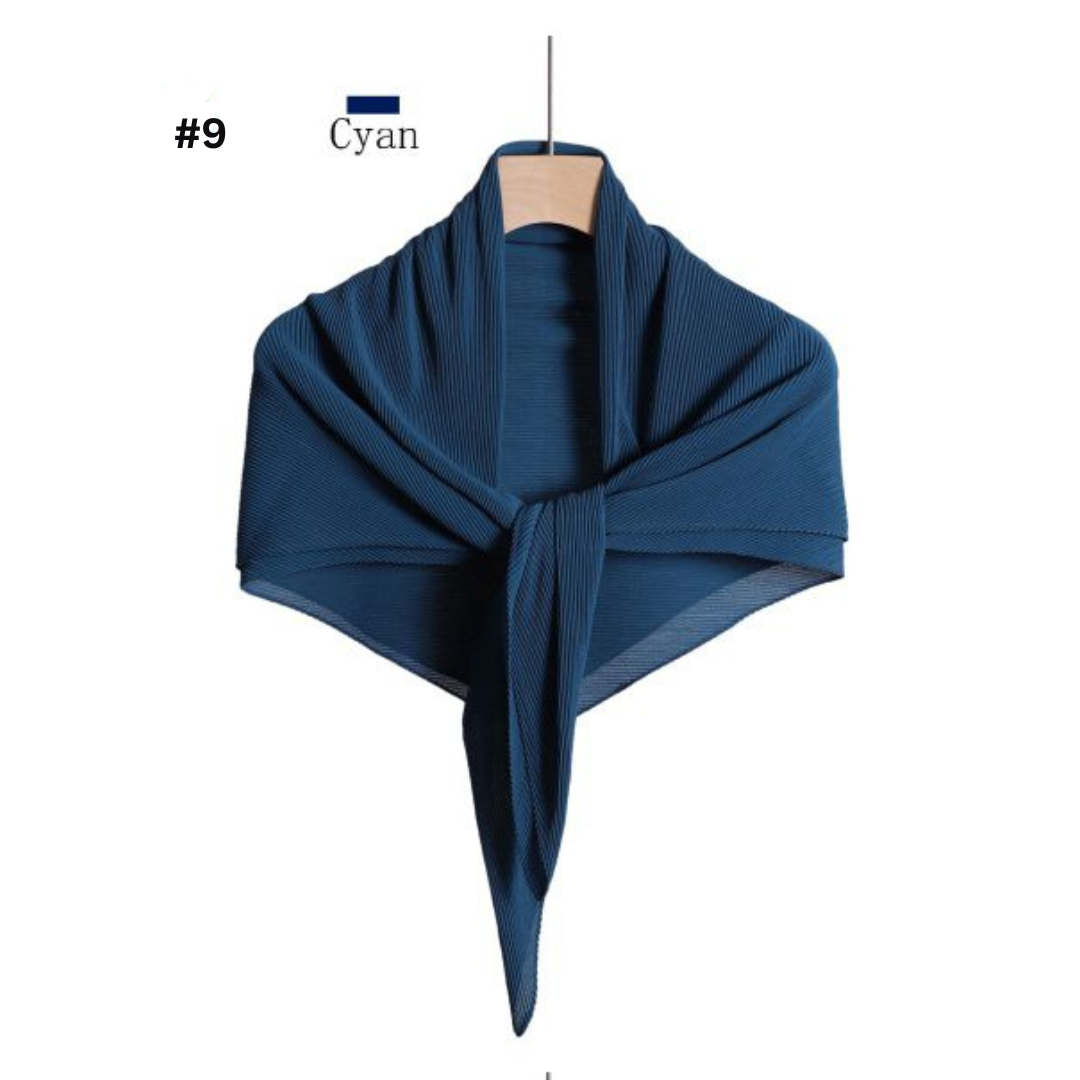 Pleated Plain Chiffon Scarf #1623